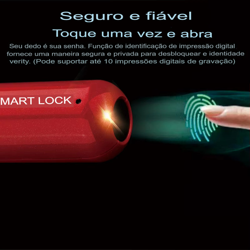 Cadeado com Desbloqueio por Impressão Digital Smart Lock